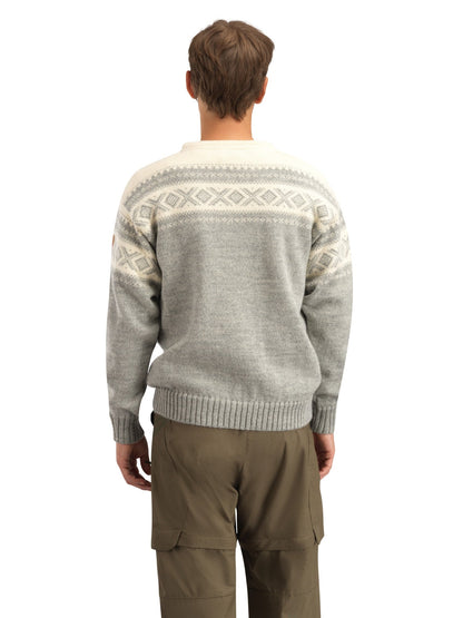 Cortina 1956 Unisex Sweater - Norwegian Wool Light Charcoal Mel Off-white