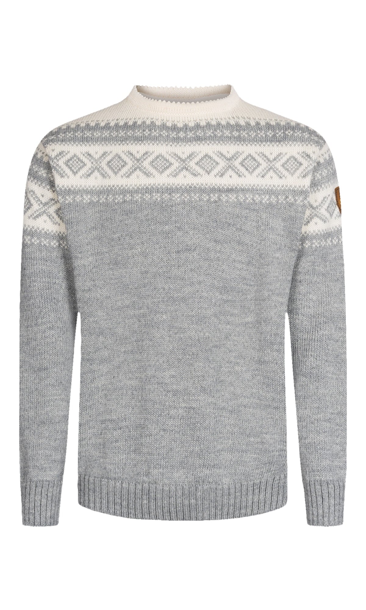 Cortina 1956 Unisex Sweater - Norwegian Wool Light Charcoal Mel Off-white