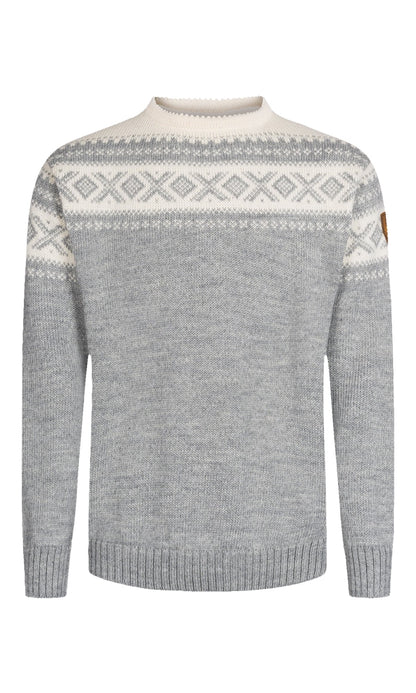 Cortina 1956 Unisex Sweater - Norwegian Wool Light Charcoal Mel Off-white