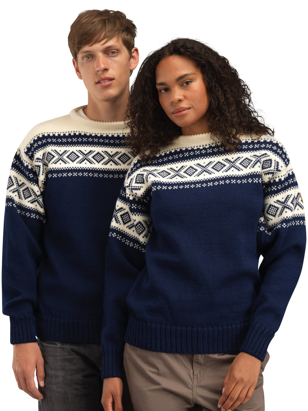 Cortina 1956 Unisex Sweater - Norwegian Wool Navy Off-white