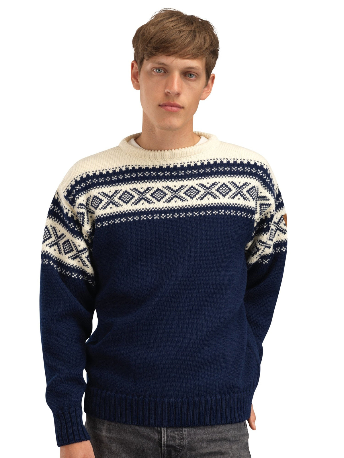 Cortina 1956 Unisex Sweater - Norwegian Wool Navy Off-white