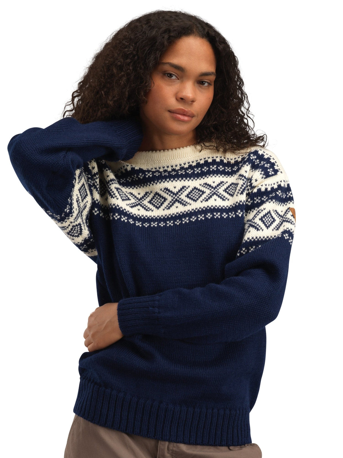 Cortina 1956 Unisex Sweater - Norwegian Wool Navy Off-white