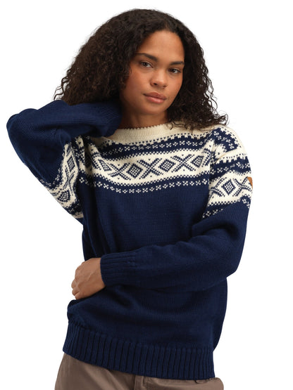 Cortina 1956 Unisex Sweater - Norwegian Wool Navy Off-white