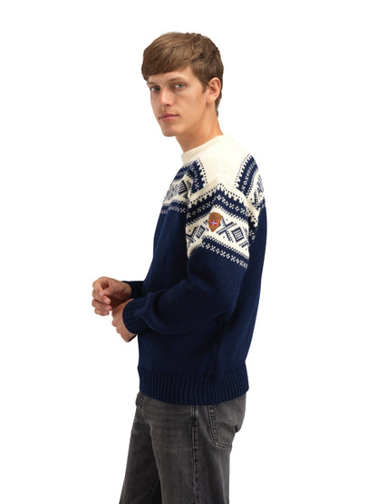 Cortina 1956 Unisex Sweater - Norwegian Wool Navy Off-white