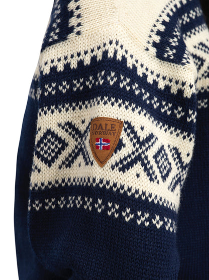 Cortina 1956 Unisex Sweater - Norwegian Wool Navy Off-white