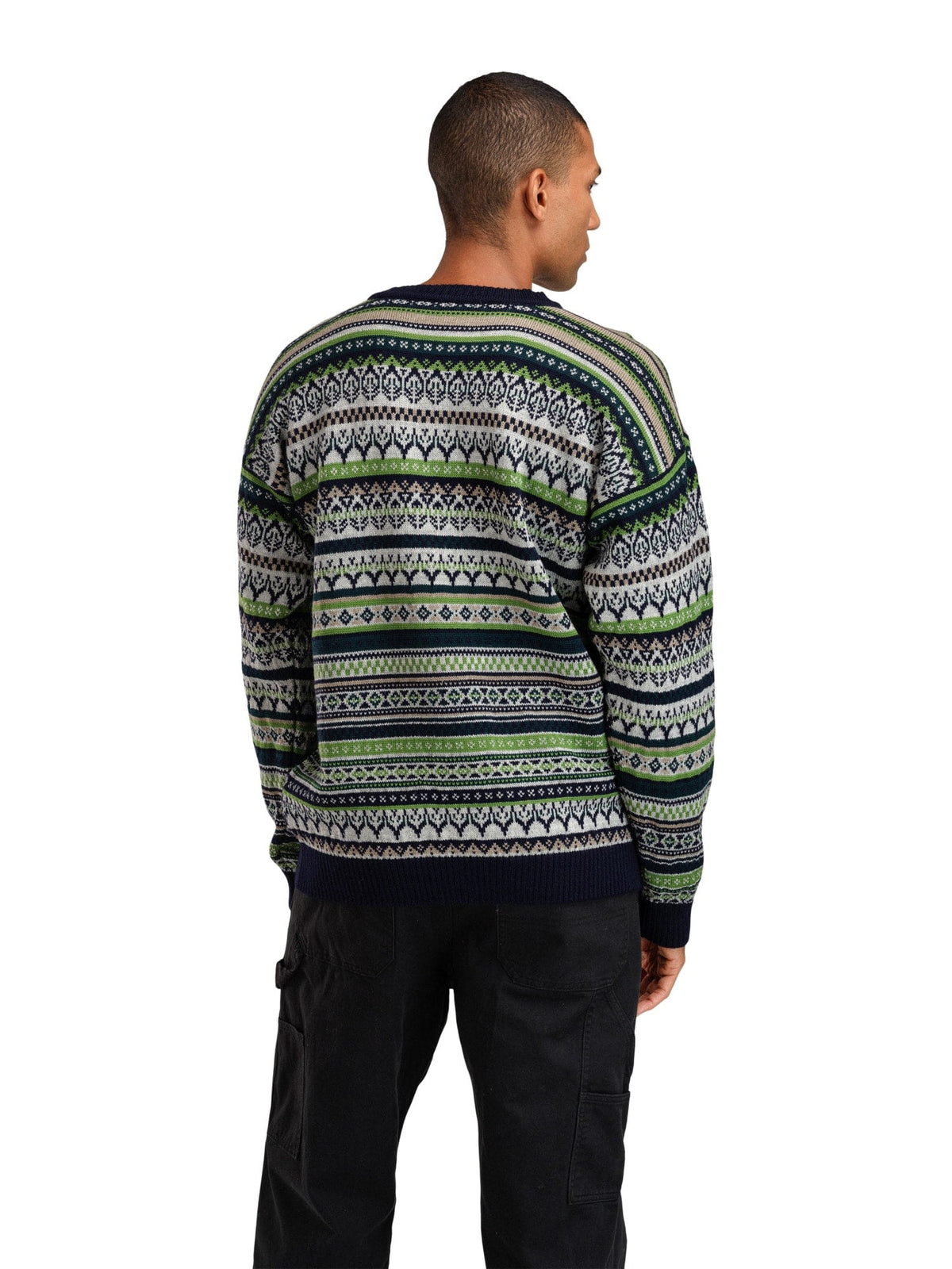 Utsira Masc Sweater Marine Pinegreen Lightcharcoal