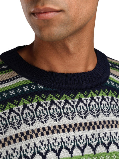 Utsira Masc Sweater Marine Pinegreen Lightcharcoal