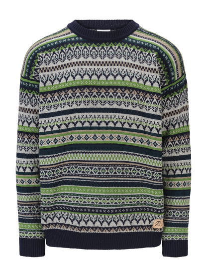 Utsira Masc Sweater Marine Pinegreen Lightcharcoal