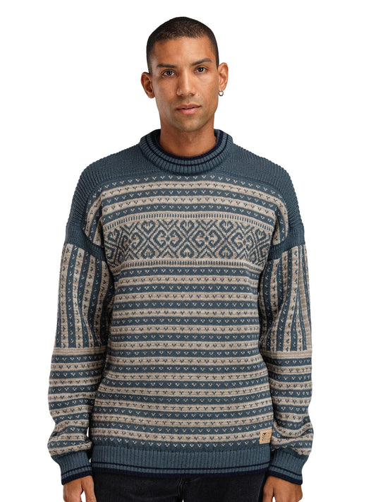 Ramberg Masc  Sweater Steel Marine Montainstone Sand