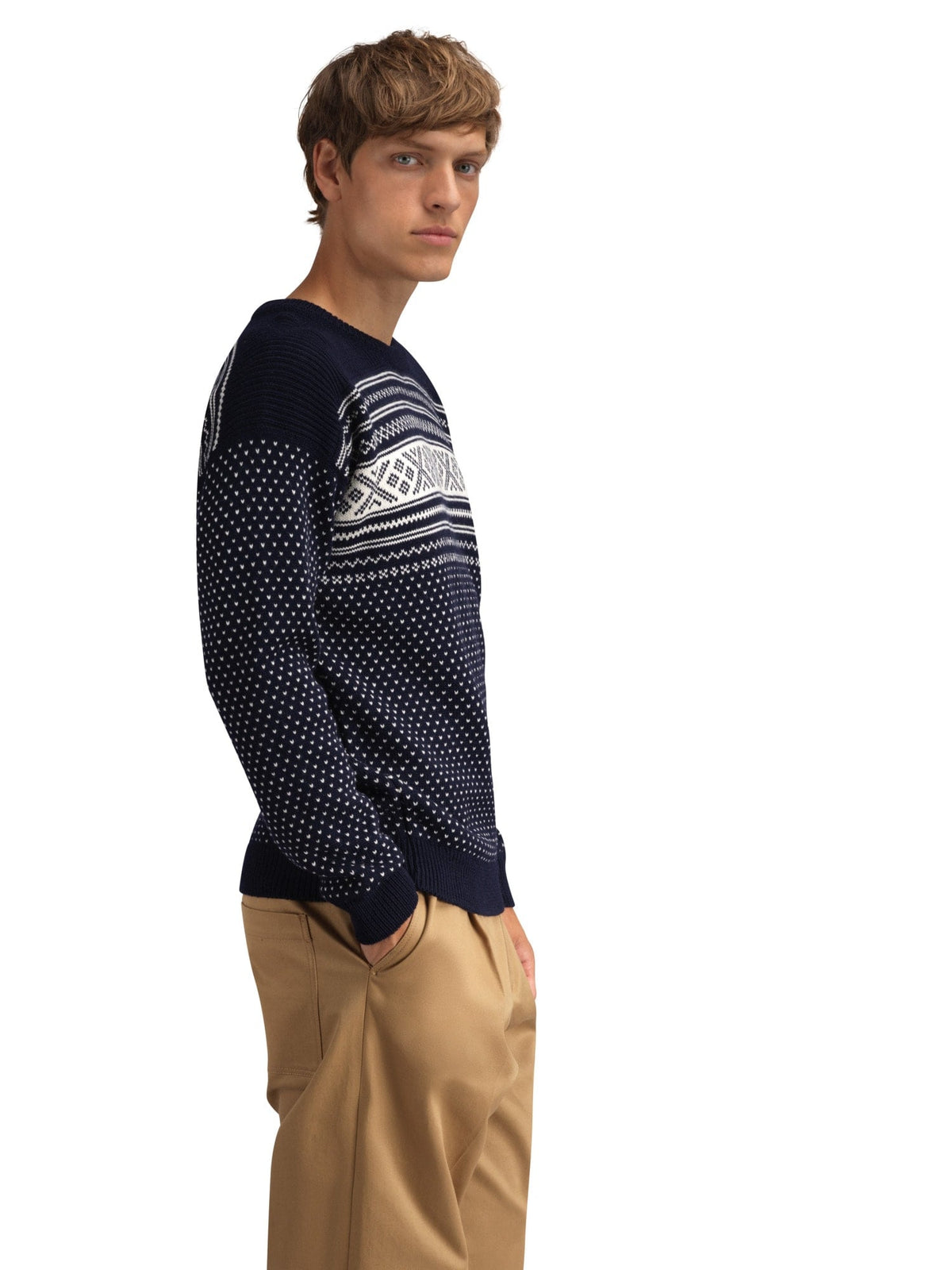 Valløy masculine sweater Navy Offwhite