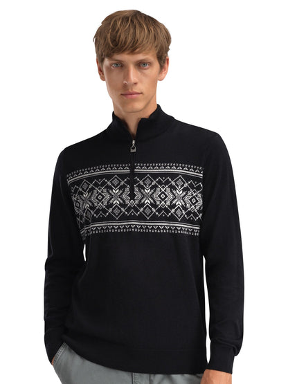 Liaset Men's Sweater Black Offwhite