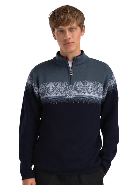 Moritz Men's Sweater Navy Steel Ice Blue