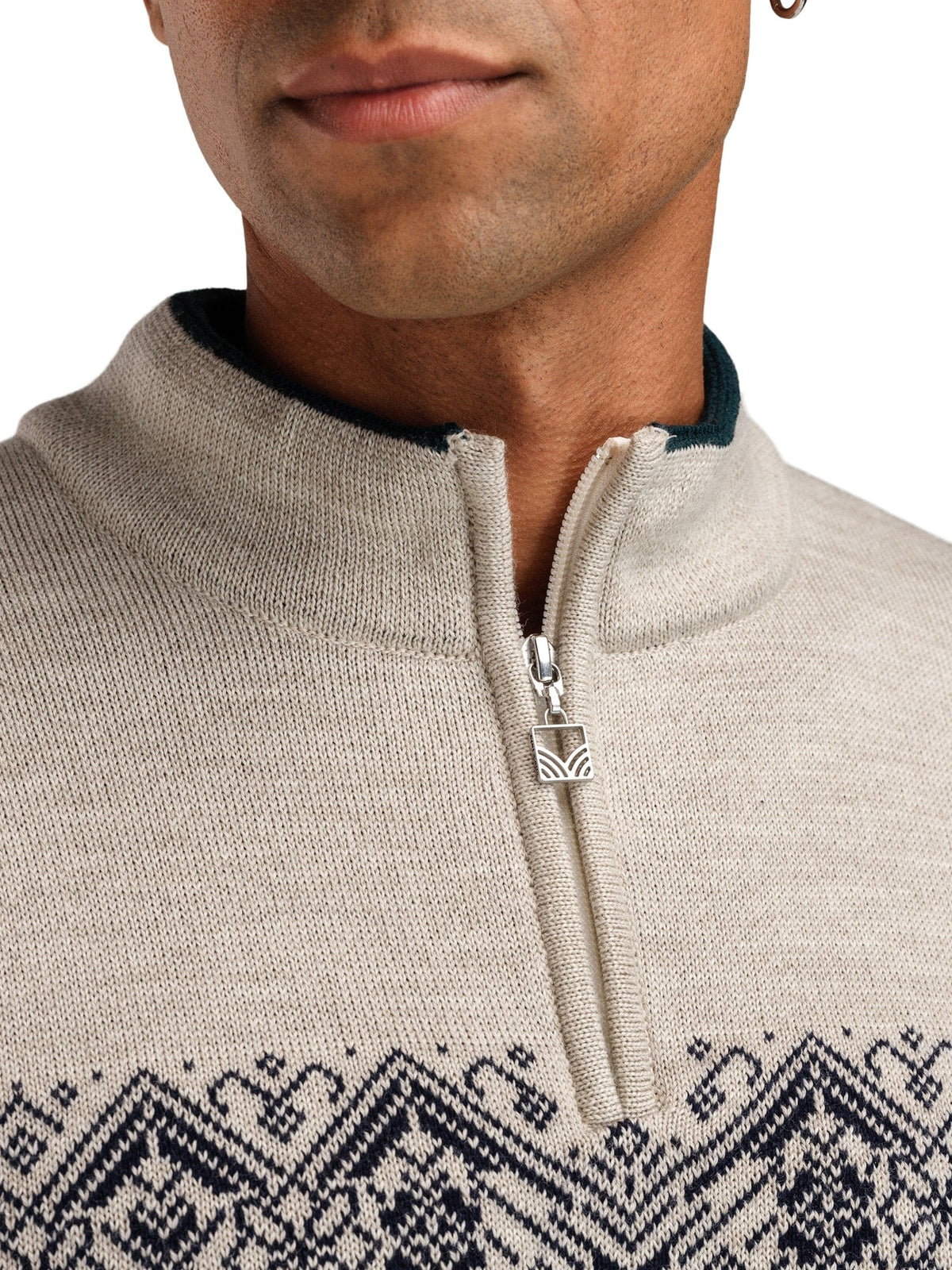 Moritz Masc Sweater Pinegreen Navy OffWhitew