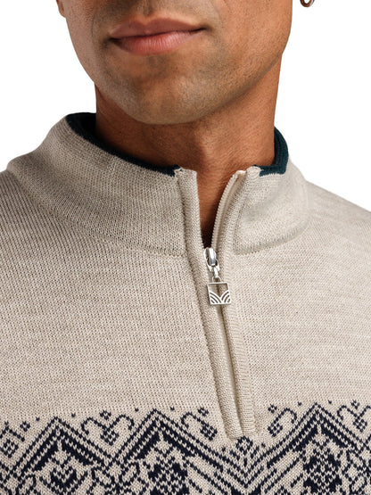 Moritz Masc Sweater Pinegreen Navy OffWhitew