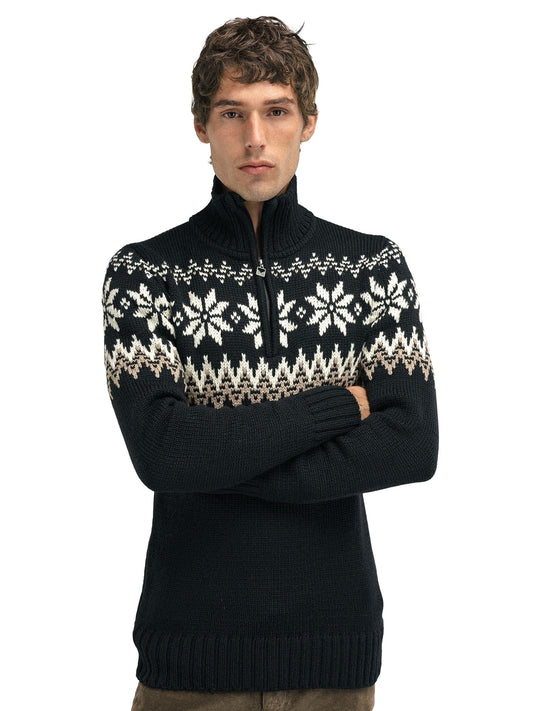 Myking Masc Sweater Black Brown Offwhite
