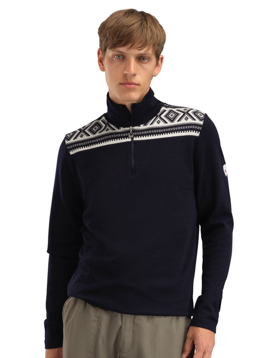 Cortina Basic Men’s Sweater - Superfine Merino NAVY OFFWHITE