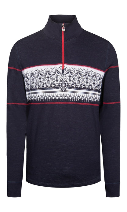 Moritz Basic Men’s Sweater - Superfine Merino Navy White Raspberry