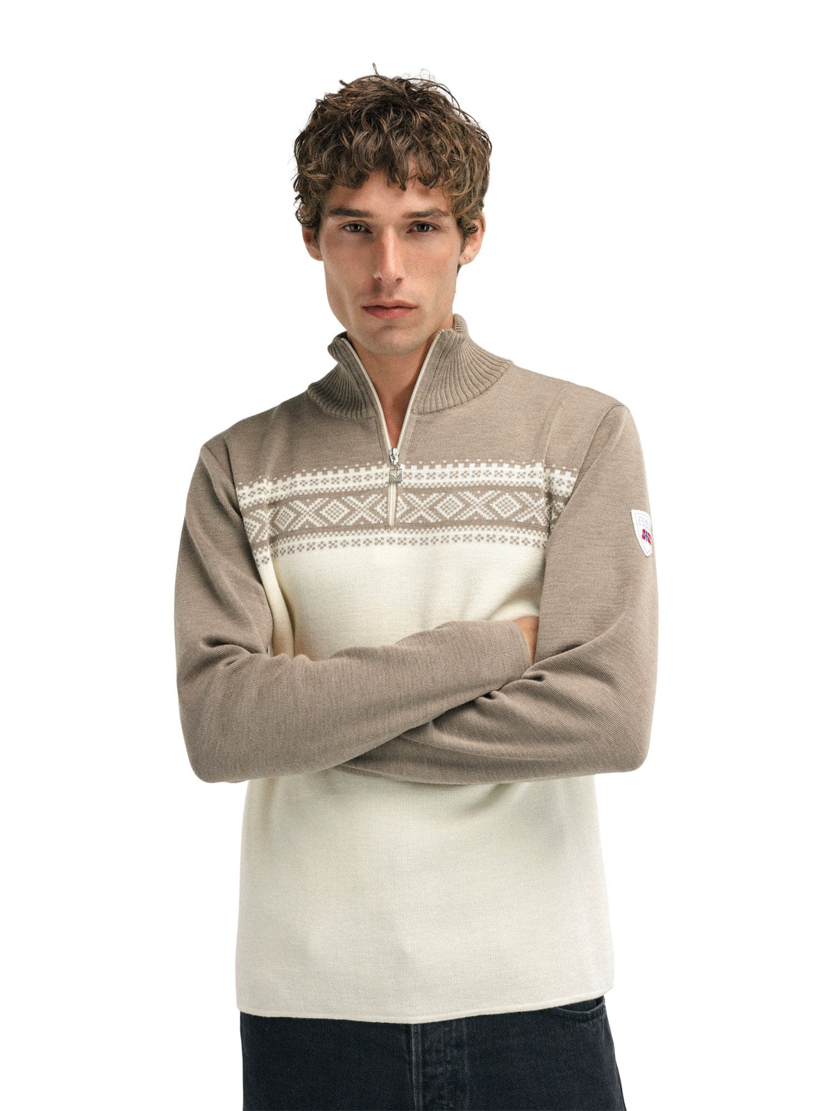 Dalestølen masc sweater Mountainstone Offwhite