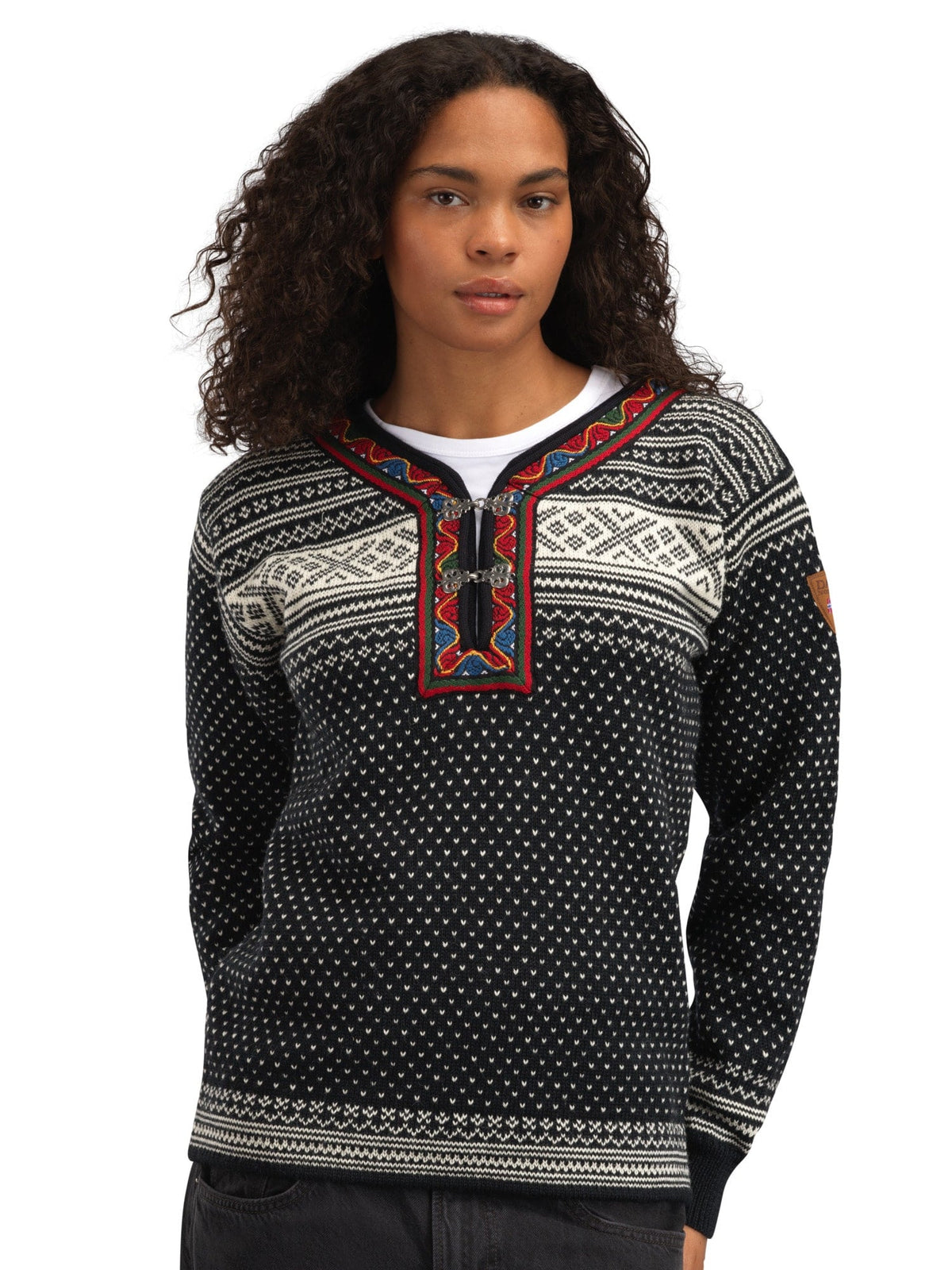 Setesdal Unisex Sweater - Norwegian Wool BLACK OFFWHITE