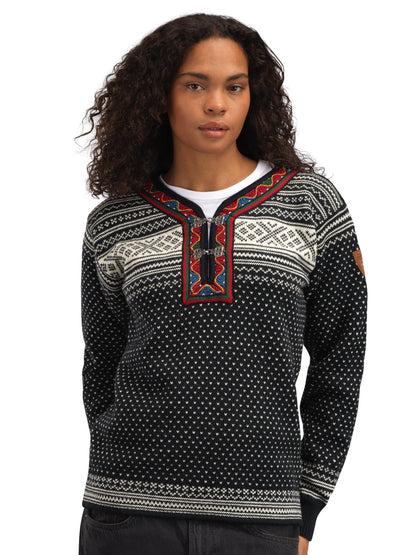 Setesdal Unisex Sweater - Norwegian Wool BLACK OFFWHITE
