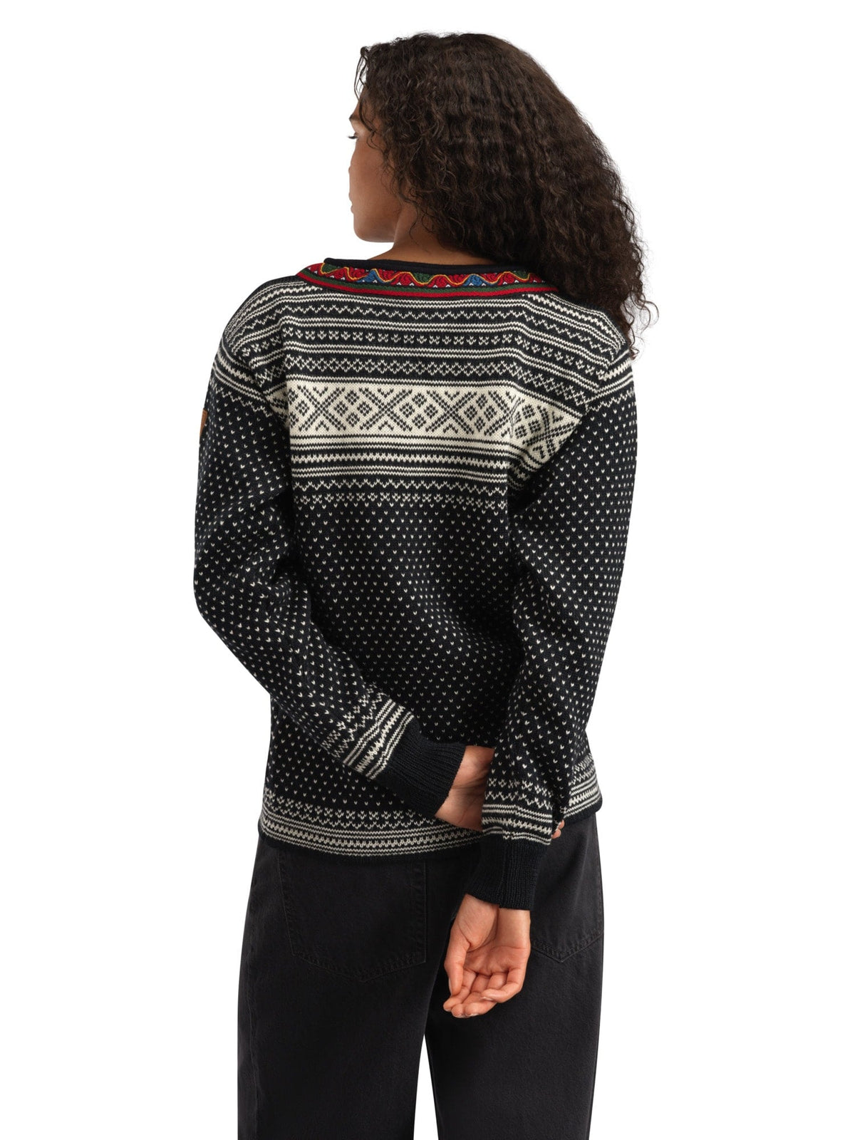 Setesdal Unisex Sweater - Norwegian Wool BLACK OFFWHITE