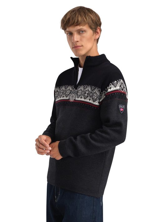 Moritz Men’s Sweater - Merino Wool DARKCHARCOAL RASPBERRY BLACK