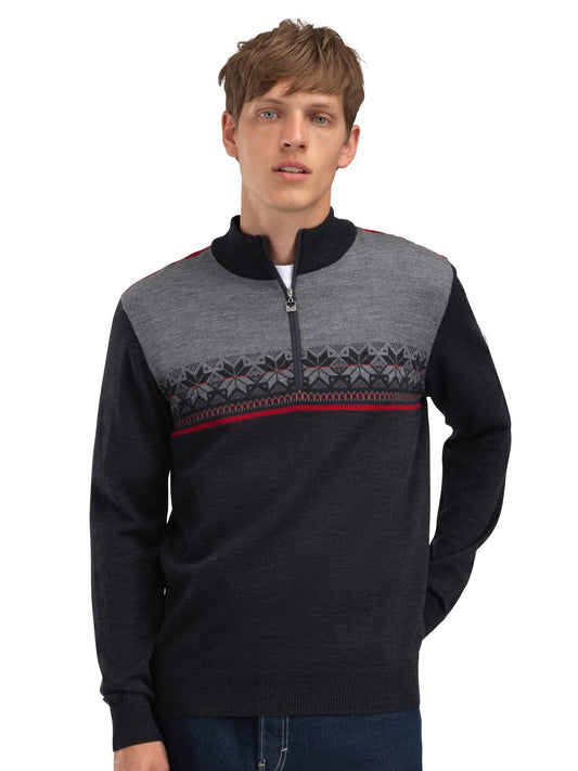 Liberg Masc Sweater Darkcharcoal Smoke Redrose